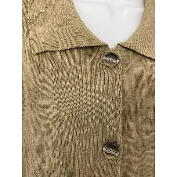 Jon Lawrence LTD. Brown Button Down Sweater Cardigan Pockets Shoulder Pads XL - Picture 5 of 8